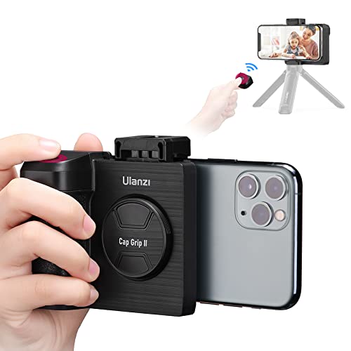 Ulanzi スマートフォンホルダー 最新型 スマホホルダー 三脚 Bluetoothリモコン付き 人間工学設計 スマホグリップ 化粧鏡付き 取付可能 旅行 写真 動画を撮る 1/4インチネジ 一脚 三脚 自撮り棒 iPhone Androidに対応 日本語取扱書付き