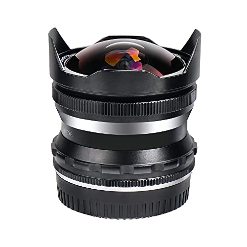 PERGEAR 7.5mm F2.8 カメラ交換レンズ 超広角 魚眼レンズ 手動式 焦点固定レンズ パナソニック G/GH/GX、オリンパス EP/EM/EPL M4 / 3ミラーレスシリーズカメラに対応 (Panasonic/Olympus M4 / 3マウント)