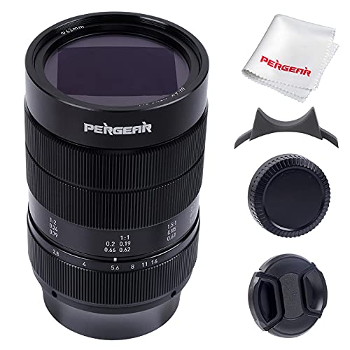 PERGEAR 60mm F2.8 マクロレンズ マニュアルフォーカス 2X倍率 超マイクロ距離 APS-Cサイズ対応 花、昆虫など撮影が最適 (Panasonic/Olympus M4/3マウント)