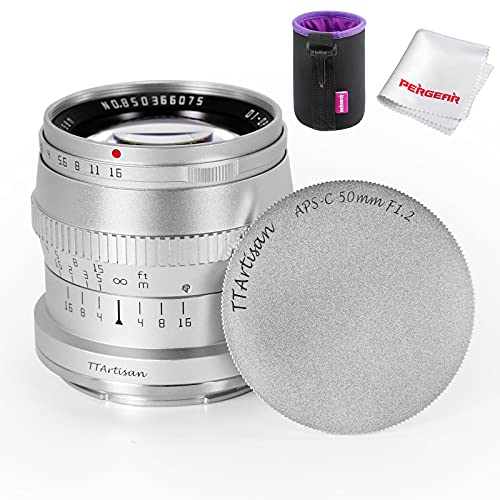 【正規品＆2年保証】銘匠光学 TTArtisan 50mm F1.2 APS-C 大口径 マニュアルフォーカス単焦点レンズ ニコンZマウントZ5 Z6 Z6II Z7 ZFCミラーレスカメラ対応 (シルバー)
