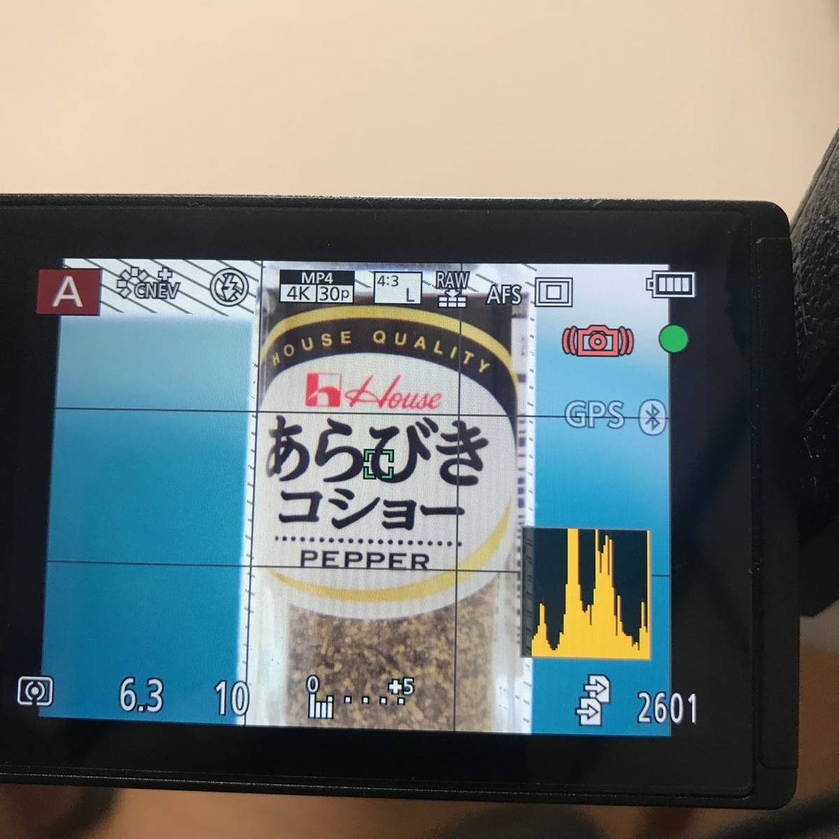 望遠端での最短撮影モニター画面