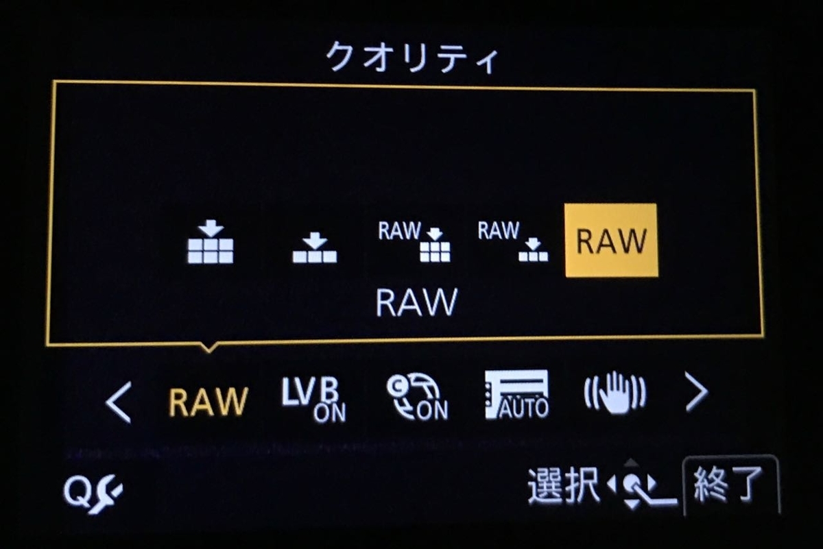 保存形式設定画面