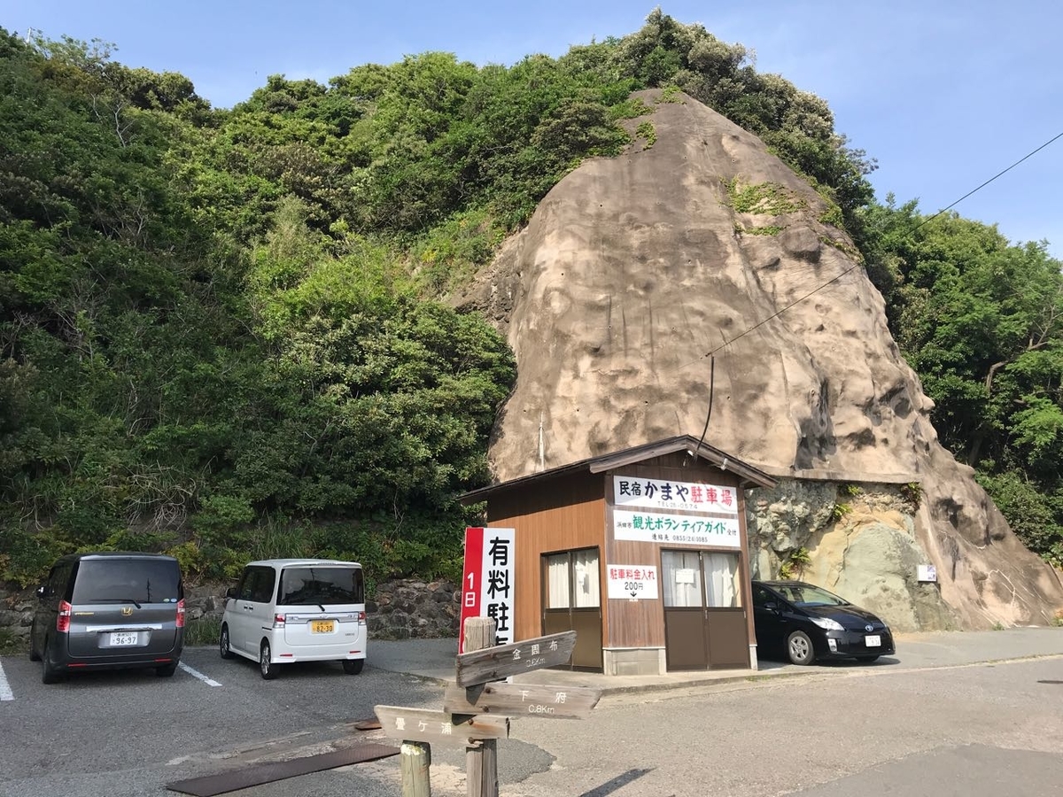 200円の無人駐車場と海へとつながるトンネル