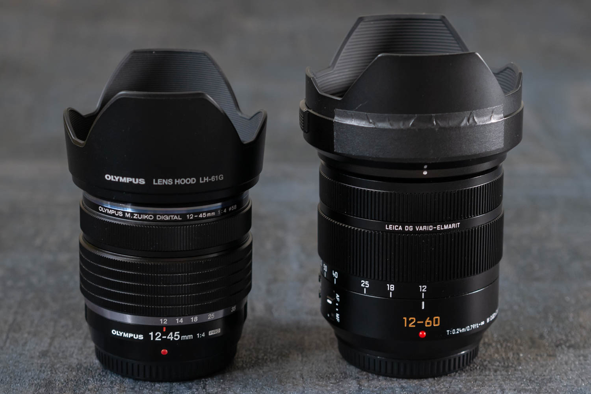 12-60mm/F2.8-4.0との比較　フード付き