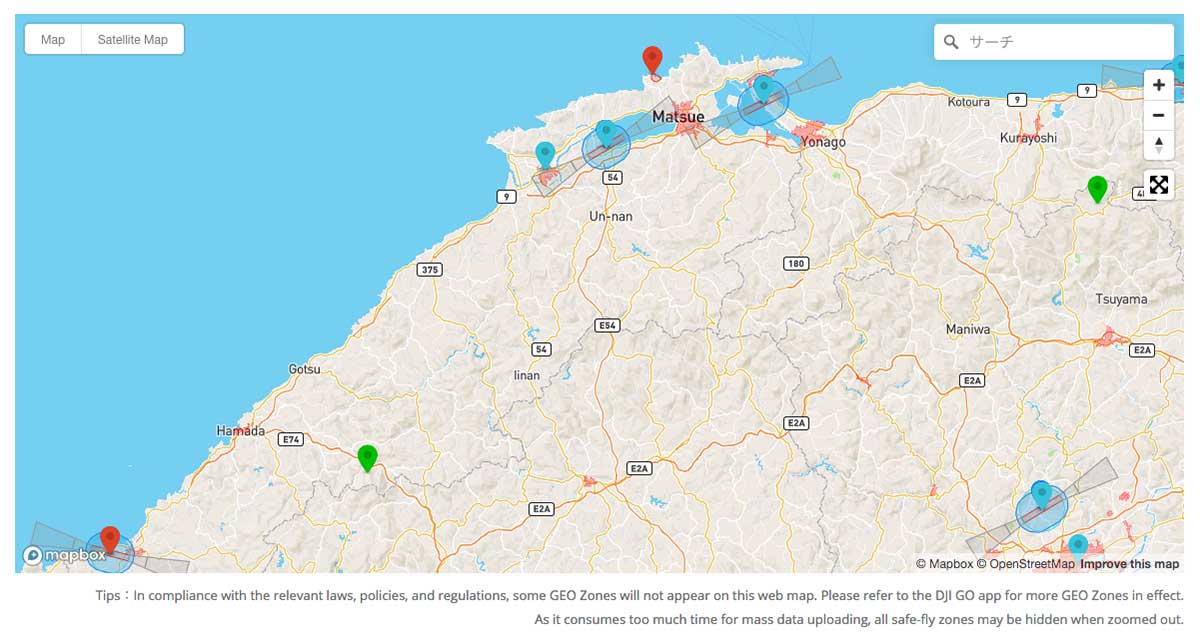 f:id:toshiboo777:20191029144138j:plain 島根県周辺の飛行禁止区域