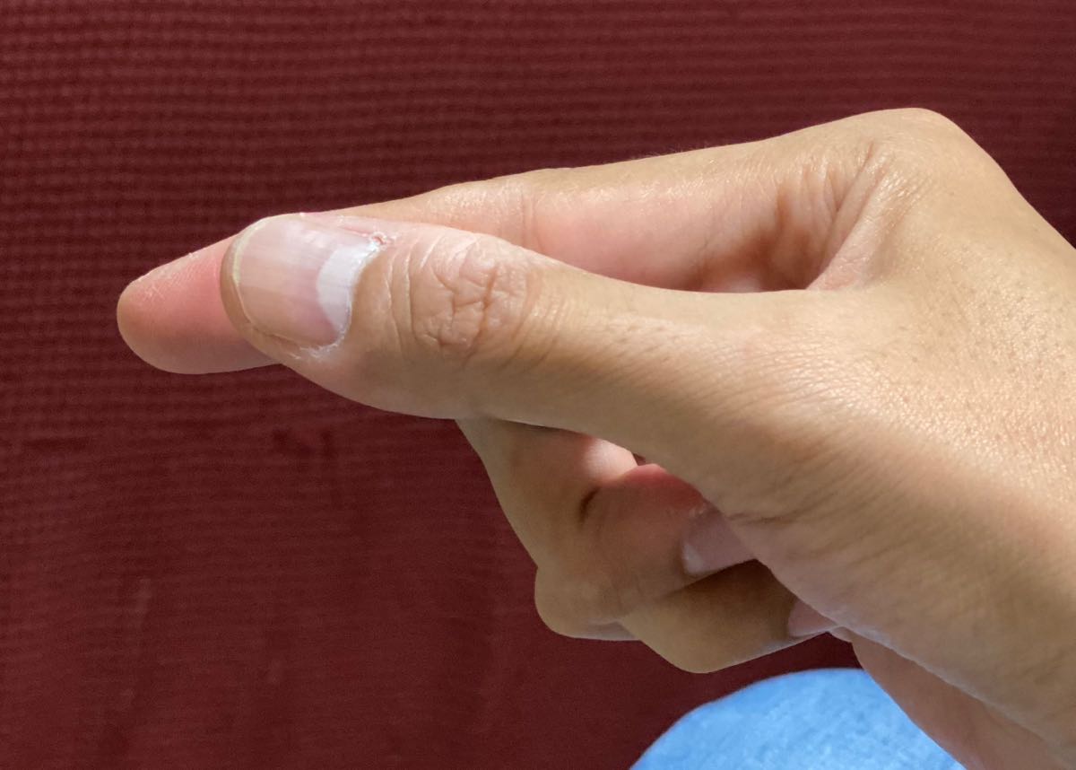 親指に隠れる!